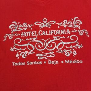 Hotel California Red Tee With Bling Graphics Small